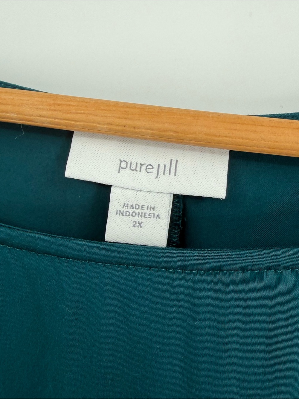 Pure J. JILL Maxi Dress Size 2X Green Cap Sleeves Lightweight Tunic Pockets - Picture 5 of 8